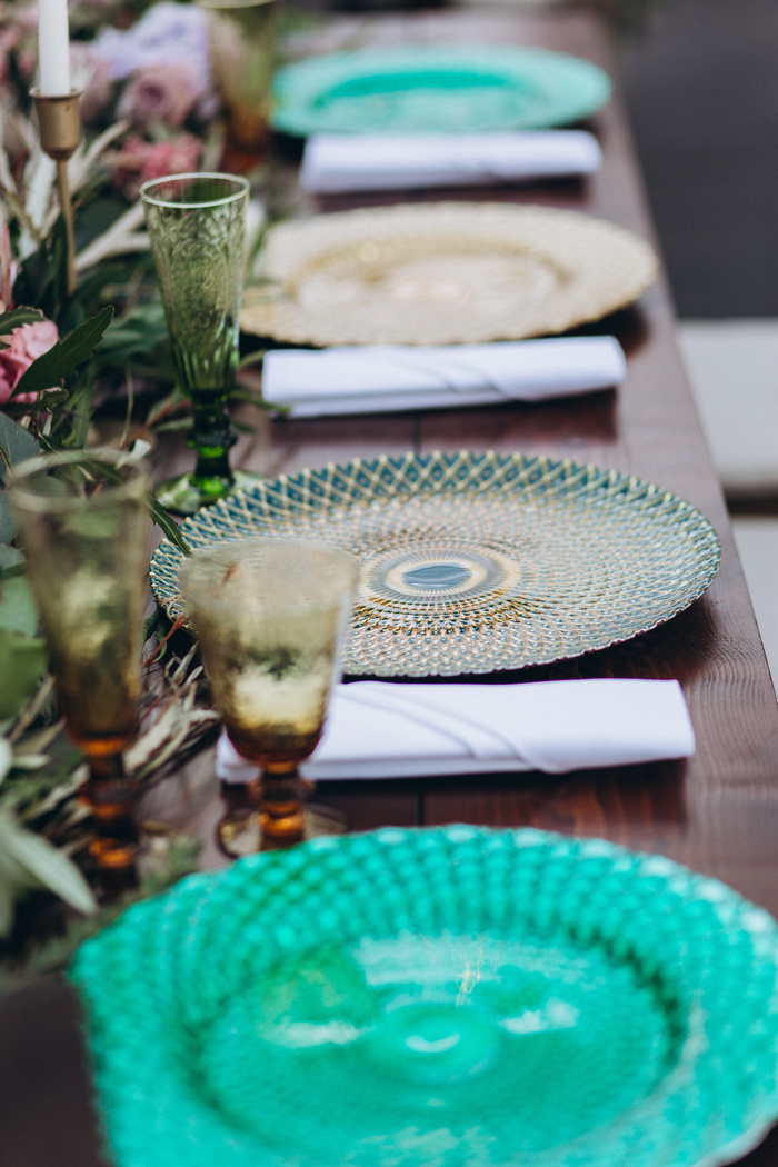 Boho wedding table for a newlywed banquet.